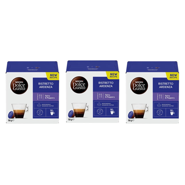 Nescafe Dolce Gusto Ristretto Ardenza Coffee Capsules 48 Pack (3 x 16) - Spicy & Peppery