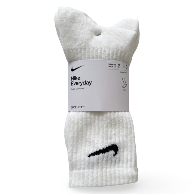 Three-pack of Nike white cotton crew socks