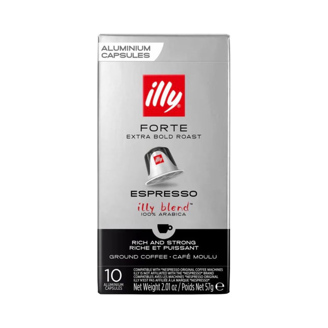 Illy Forte Coffee Capsules Dark Roast – 10 Pack (Compatible with Nespresso Original Machines)