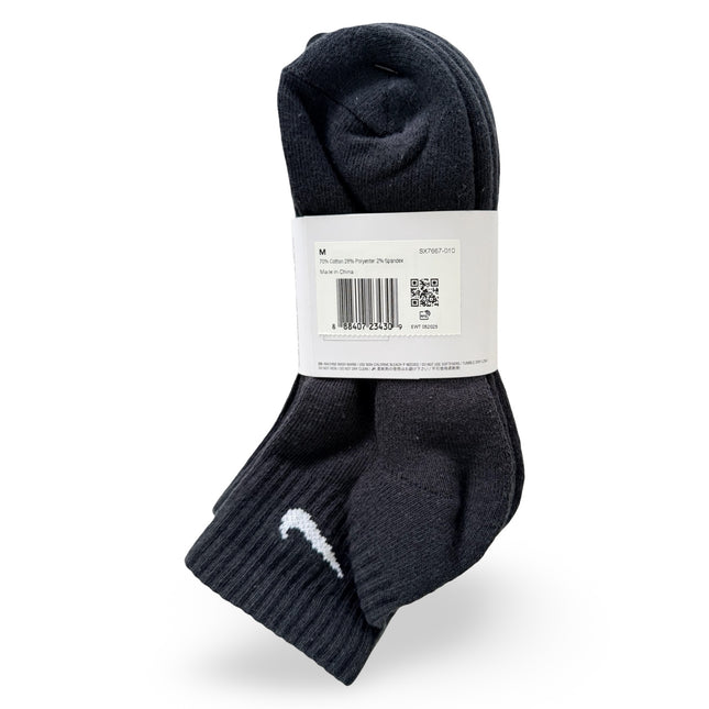 Nike Unisex Cushioned Ankle Socks 3-Pack – Black/White