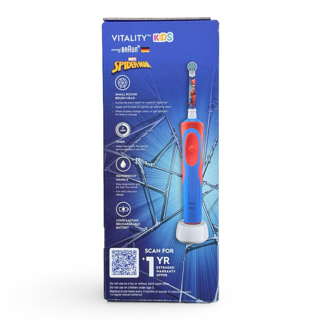 Oral-B Vitality Spiderman kids electric toothbrush with soft bristles and 2-minute timer