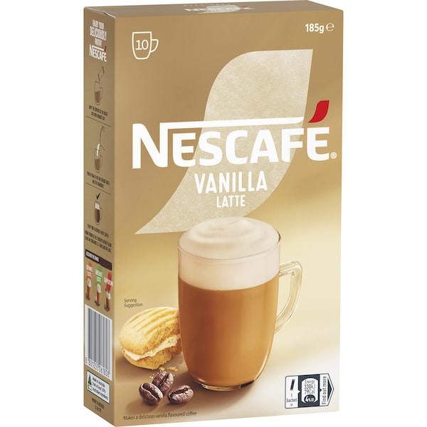 Nescafe Vanilla Latte Coffee Sachets - 100 Pack
