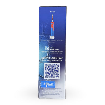 Oral-B Vitality Spiderman kids electric toothbrush with soft bristles and 2-minute timer