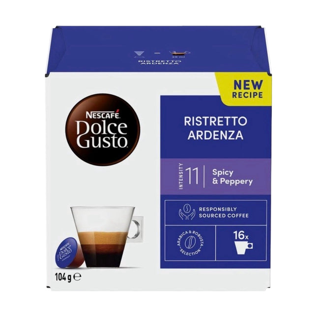 Nescafe Dolce Gusto Ristretto Ardenza Coffee Capsules 96 Pack (6 x 16) - Spicy & Peppery