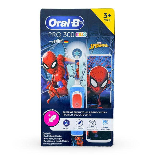 oral b pro 300 kids electric toothbrush spiderman