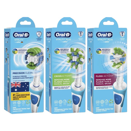 Oral-B Vitality Precision Clean, CrossAction & FlossAction Electric Toothbrush 3 Pack