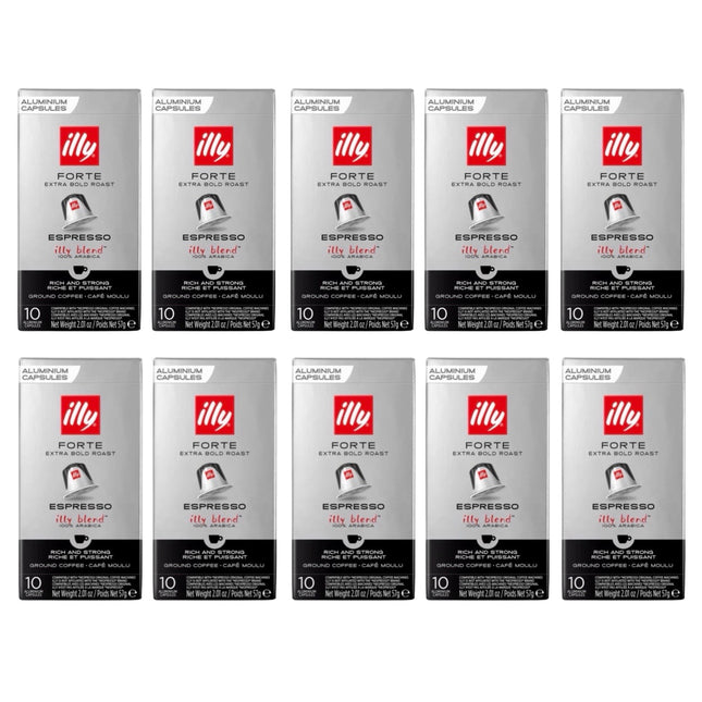 Illy Forte Coffee Capsules Dark Roast – 100 Pack (Compatible with Nespresso Original Machines)