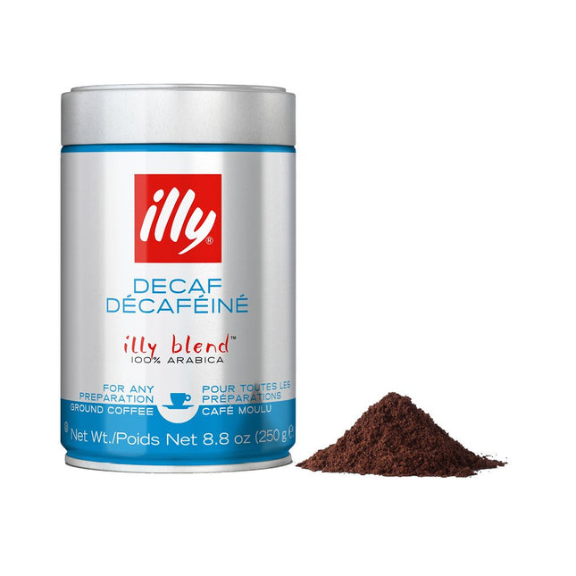 illy Decaffeinated Ground Coffee 250g – Pack of 6