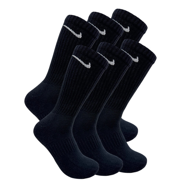 Nike Unisex Everyday Cushioned Crew Socks 6-Pack – Black/White