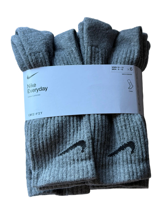 Nike Unisex Everyday Plus Cushioned Socks 6-Pack – Grey/Black