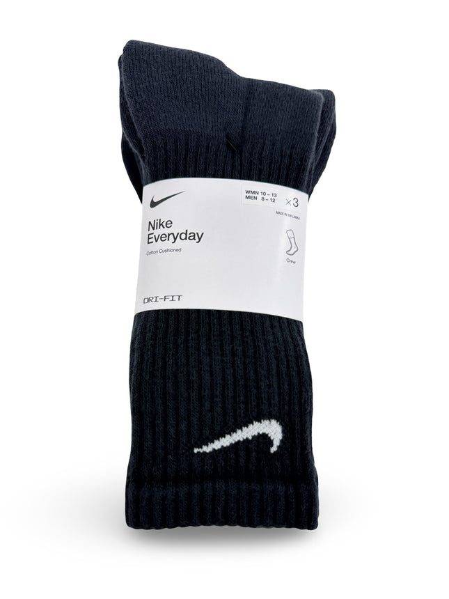 Black Nike Cotton Cushion Crew Socks – 3-Pack Unisex