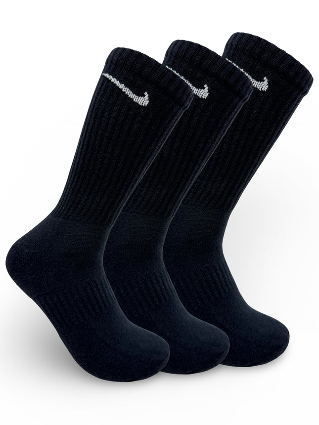 Nike Unisex Cotton Cushion Crew Socks 3-Pack – Black