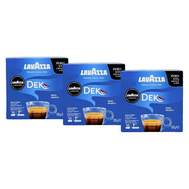 Lavazza A Modo Mio Dek Decaf Coffee Pods – 48 Pods (3 Packs x 16 Pods)