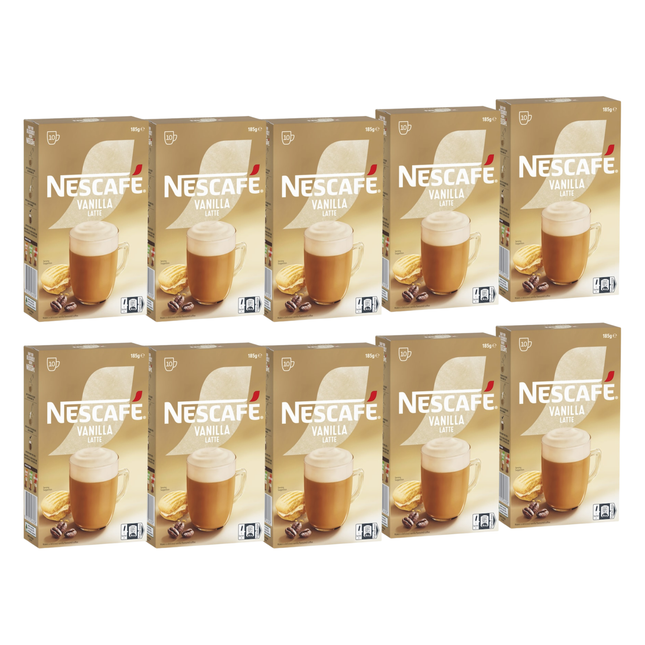 Nescafe Vanilla Latte Coffee Sachets - 100 Pack